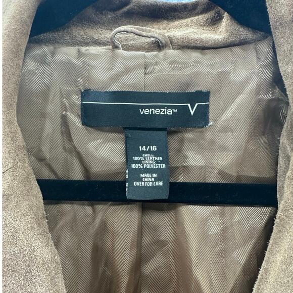 Venezia Woman sz 14/16 Suede Leather Button Down Jacket BOHO Traditional Western - Picture 4 of 9
